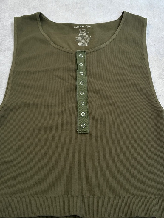 Intimately Free People Olive Ribbed Henley Tank | M/L - Picture 3 of 6